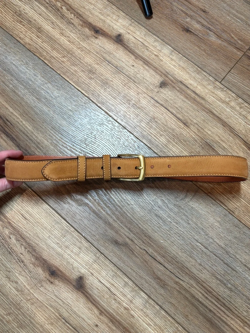 vintage Retro Coach Cowhide leather harness Solid Brass single prong buckle belt